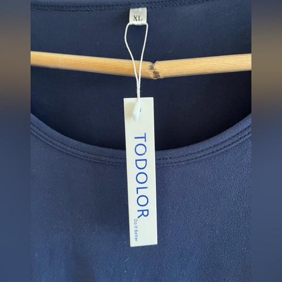 Women’s Todolor Women’s Pleated Spring/Summer/Fall Dress Size XL Color Navy - Picture 6 of 8